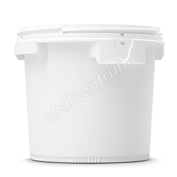 Plastové vedro 6 L HDPE BIELY CLICK-PACK 6L UN X6 / Y9 koníčky VRÁTANE MODRÉHO skrutkovacieho VEKÁ a ČERVENÉ POISTKY