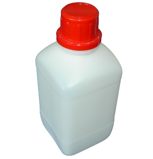 310-83972 HDPE FĽAŠA 500 ML NATUR HRANATÁ úzkym hrdlom, BEZ UZÁVĚRU