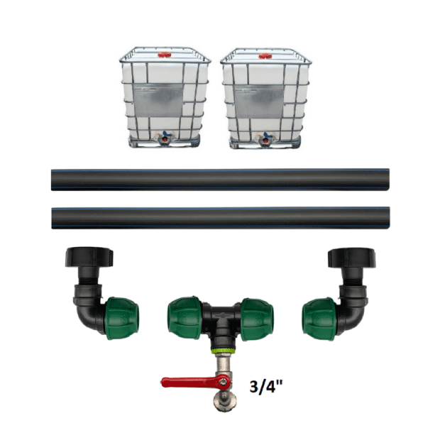 Profi prepojenie 2 IBC nádrží + 3/4" záhradný kohút